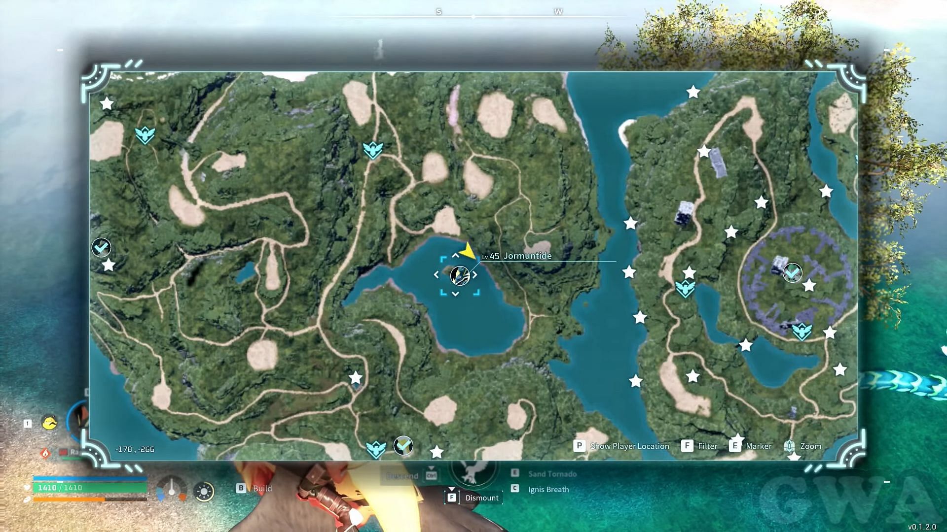 In-game screenshot for the spawn location of Jormuntide (Image via YouTube/Gaming with Abyss)