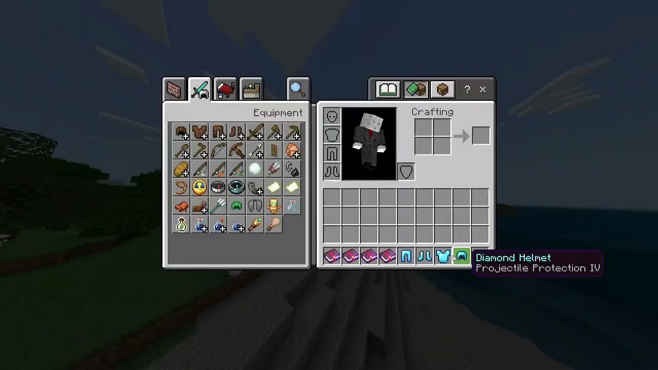 Projectile Protection keeps Minecraft players safe from pesky projectiles (Image via Edluz +/YouTube)