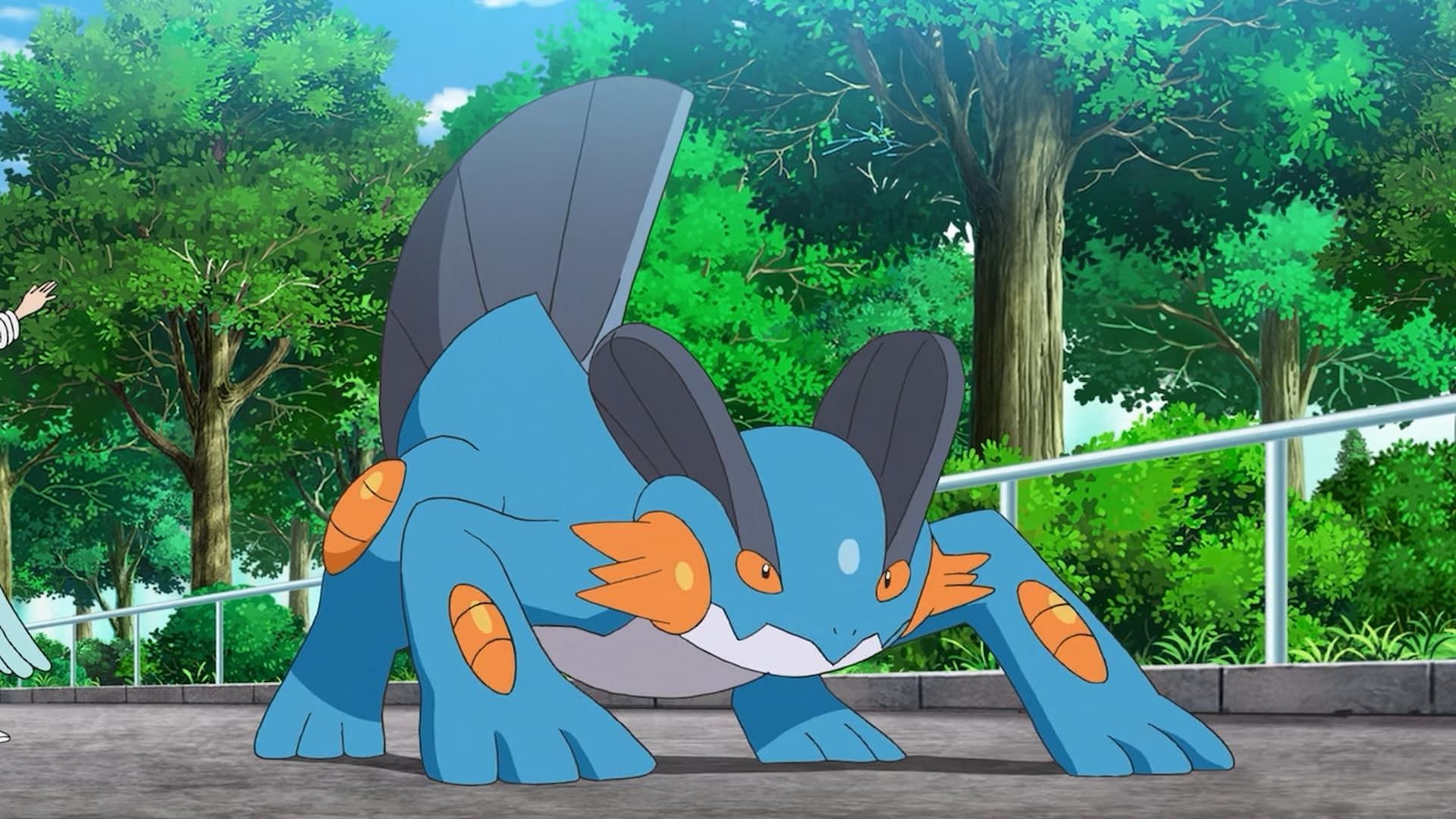 Swampert in the anime (Image via The Pokemon Company)