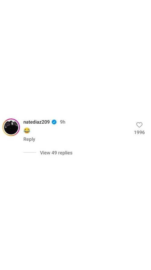 Nate Diaz's comment