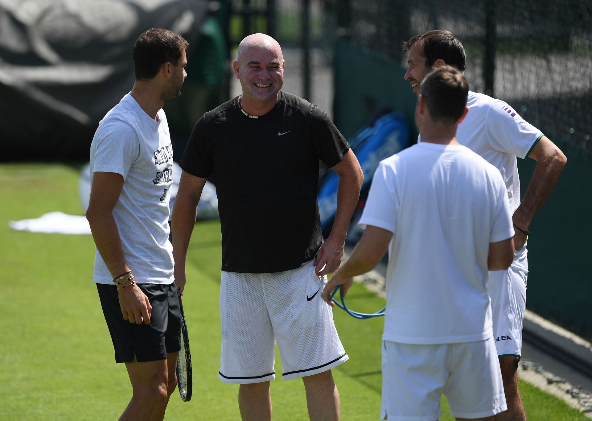 Andre Agassi pictured at Wimbledon 2019