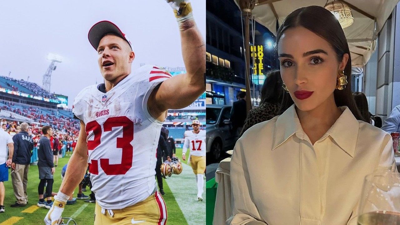 Christian McCaffrey is thanking fianc&eacute;e Olivia Culpo for everything she does. 