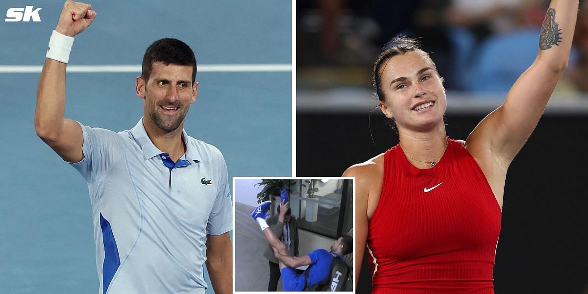 Novak Djokovic tried to copy Aryna Sabalenka on Monday