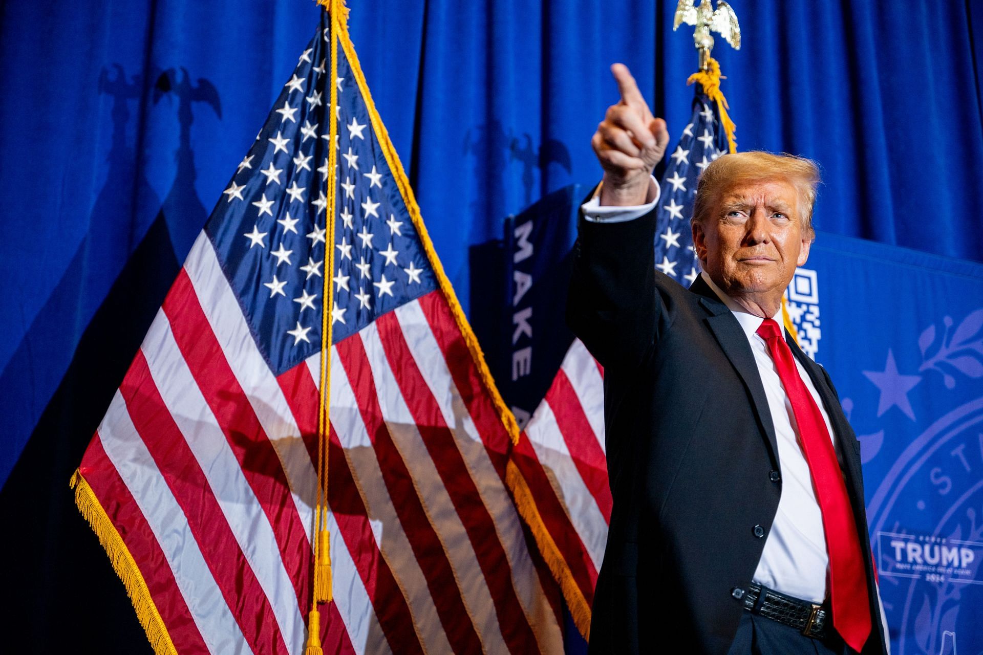 Donald Trump embraced a sweeping victory at the Iowa caucus (Image via Getty Images)