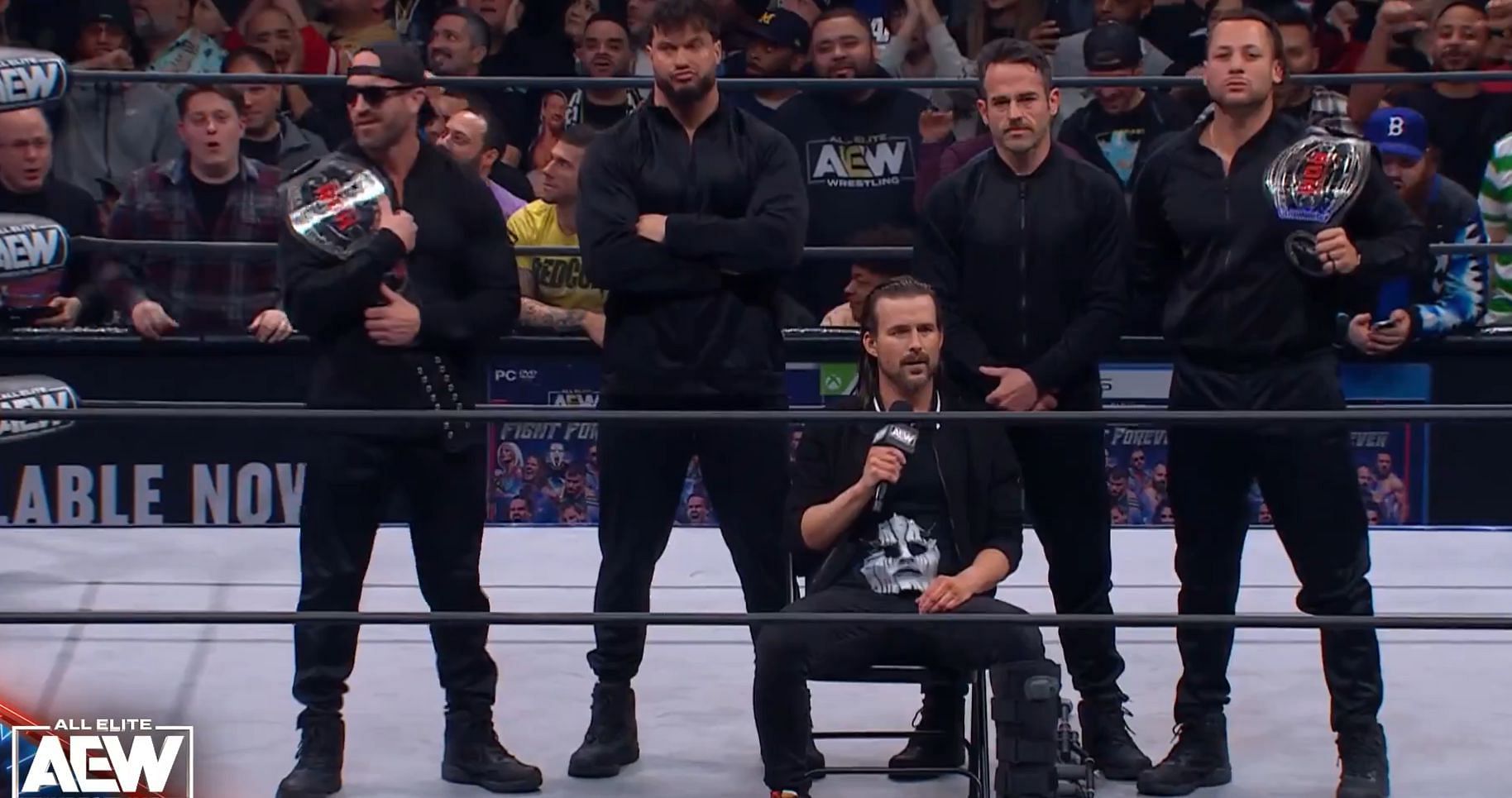 Adam Cole along with his faction. (Source: AEW/Twitter)