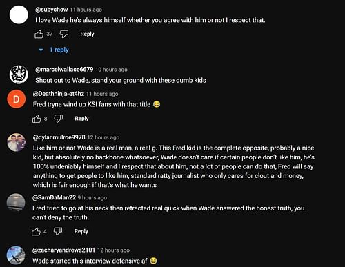 Fans react to the recent comments of Wade Plem on KSI's fanbase (Image via YouTube/Fred Talks Fighting)