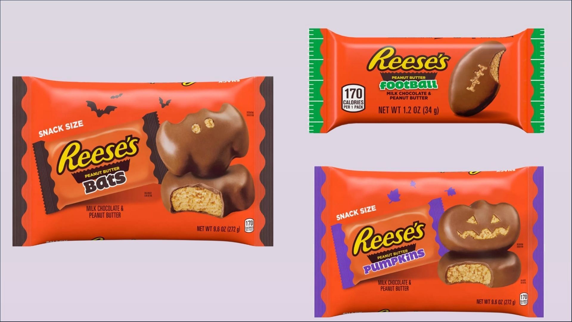 The holiday-themed Reese&#039;s candies don&#039;t have the carved designs shown on the product&#039;s packaging (Image via Hershey)