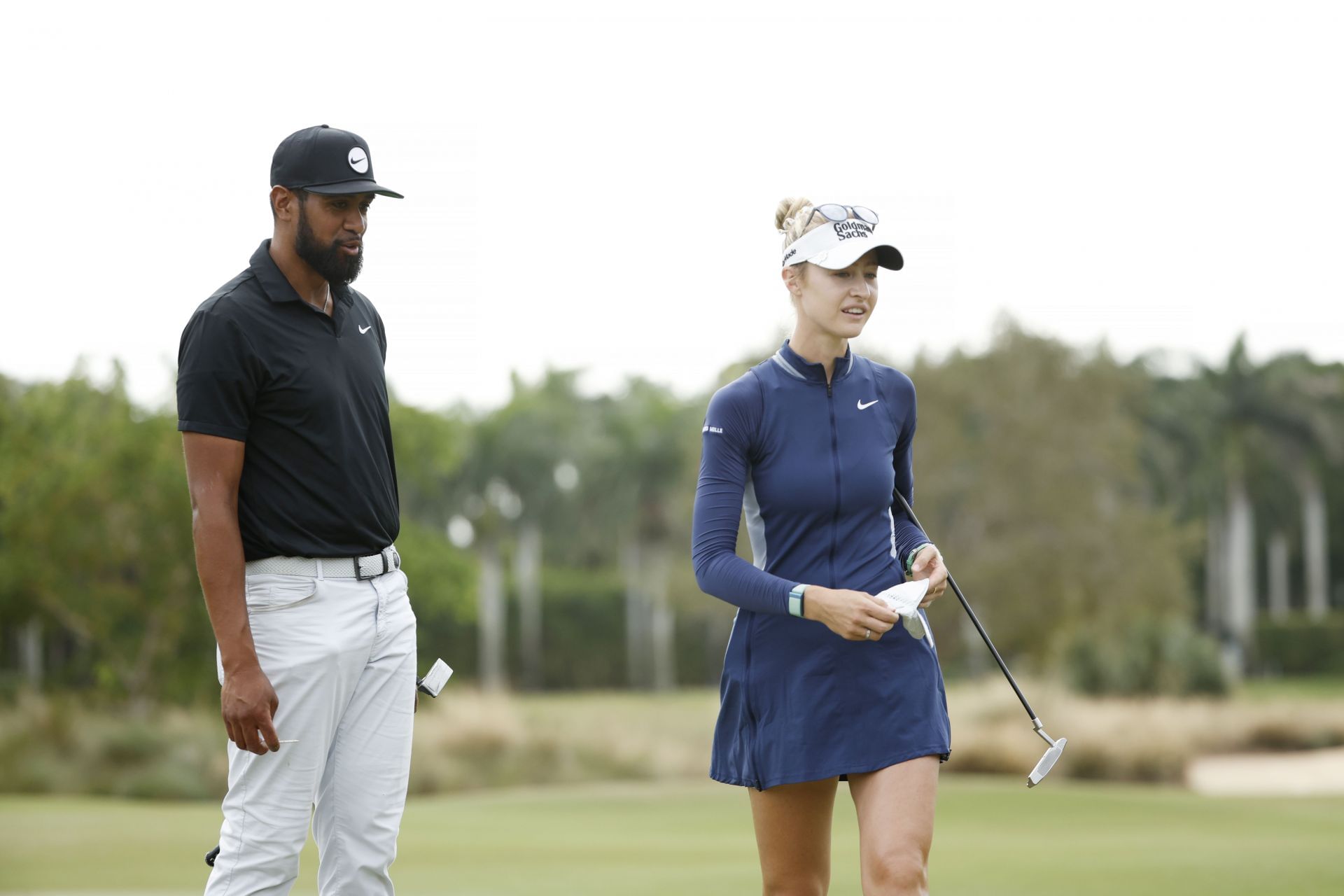 Tony Finau and Nelly Korda at the 2023 Grant Thornton Invitational&mdash;Final Round (Image via Cliff Hawkins/Getty Images )