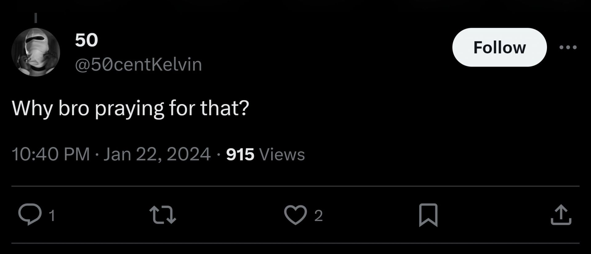 X user @50centKelvin&#039;s comment (Image via @clippedszn/X)