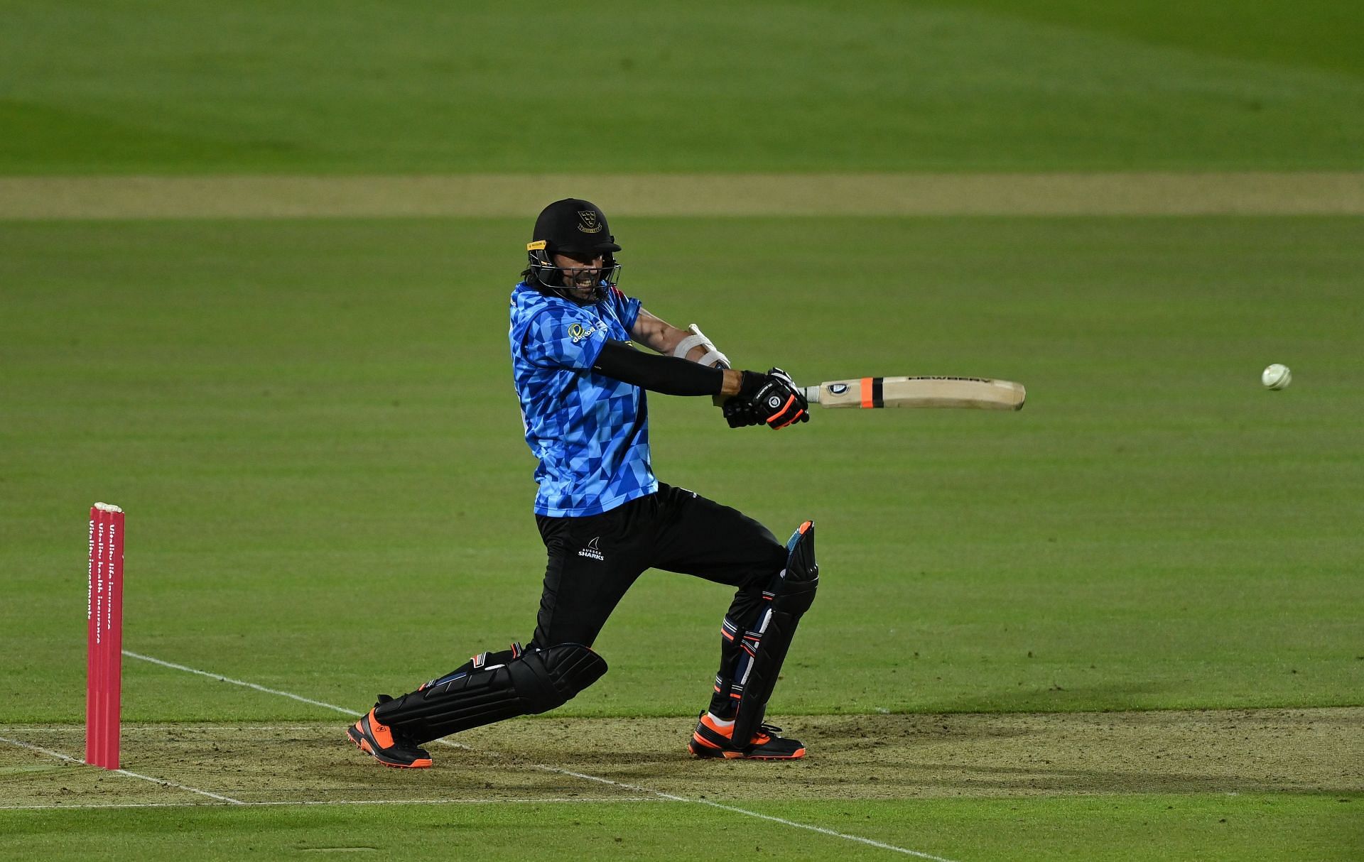 David Wiese in action for the Sussex Sharks in the 2020 edition of the Vitality T20 Blast.