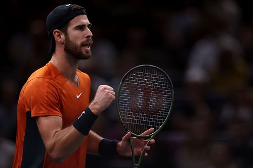 Khachanov at the 2023 Paris Masters.