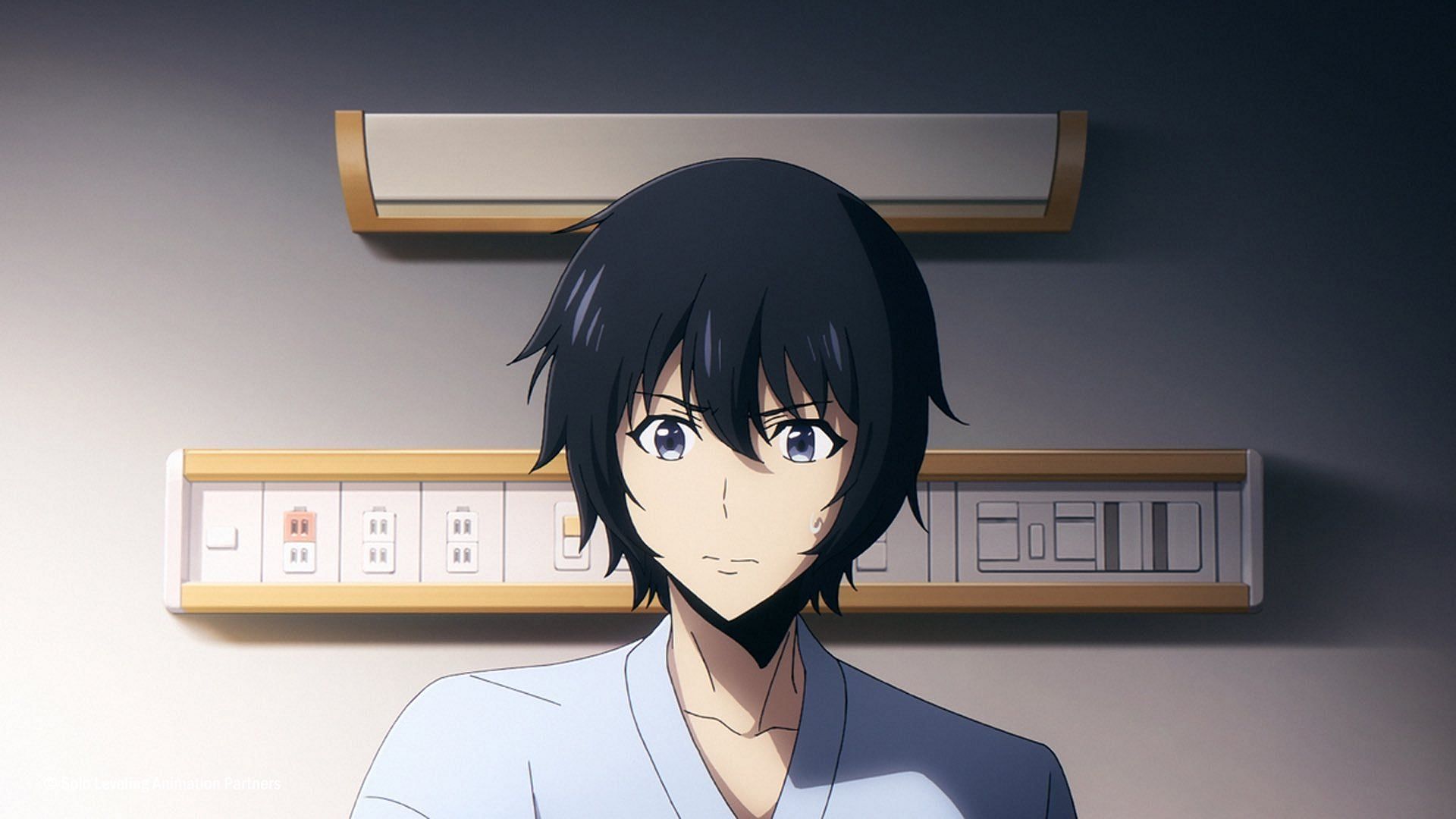 Sung Jin-Woo as seen in Solo Leveling episode 3 (Image via A-1 Pictures)