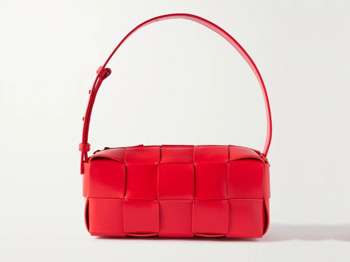 Best red handbags to gift her this Valentine&#039;s Day- Bottega Veneta Brick Cassette Small Intrecciato Leather Shoulder Bag - 2,065.442 (Image via NET-A-PORTER)