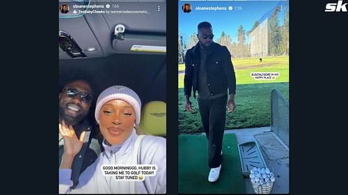 Sloane Stephens and husband Jozy Altidore enjoy a day out at the golf course.