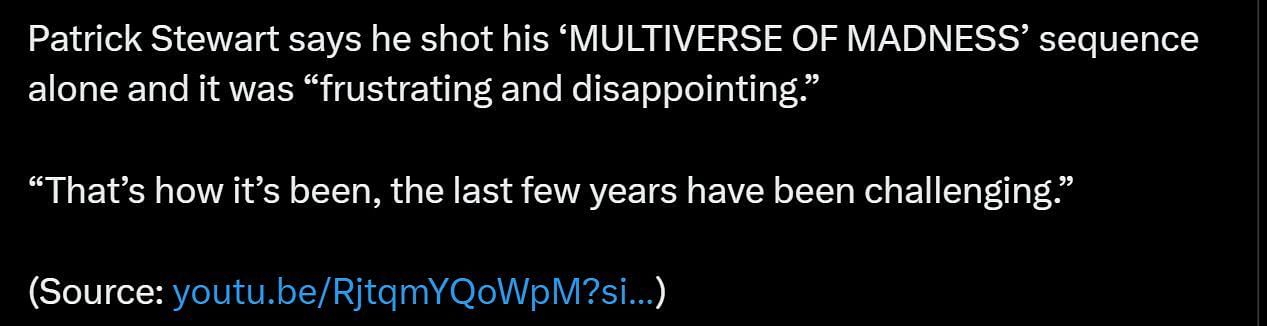 DF&#039;s post about Multiverse of Madness (Image via X)