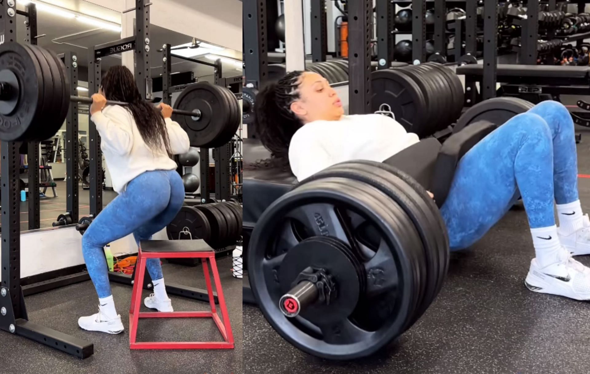 LOOK: Mychal Johnson shows her workout routine in her Instagram stories
