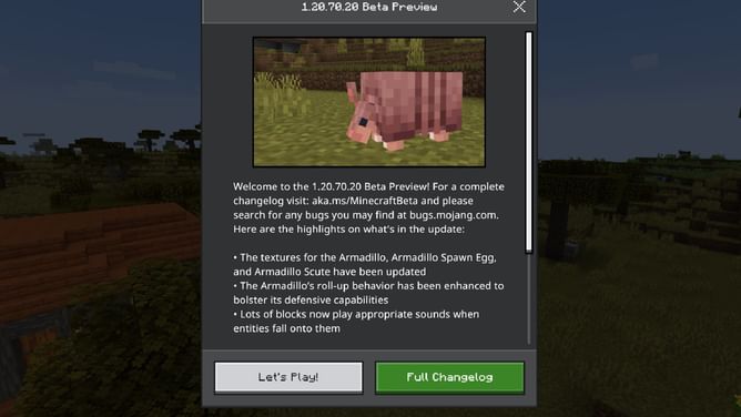 Minecraft Bedrock 1.20.70.20 beta and preview patch notes: Texture updates, wolf changes, and more