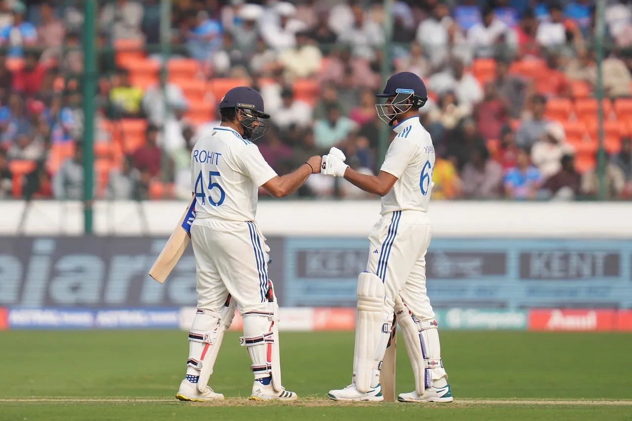 Rohit Sharma and Yashasvi Jaiswal added 80 runs for the first wicket. [P/C: BCCI]