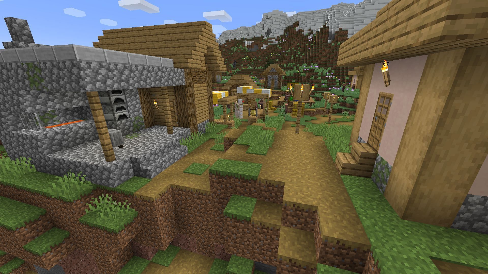 Villages, and many other structures, can have diamonds (Image via Mojang)