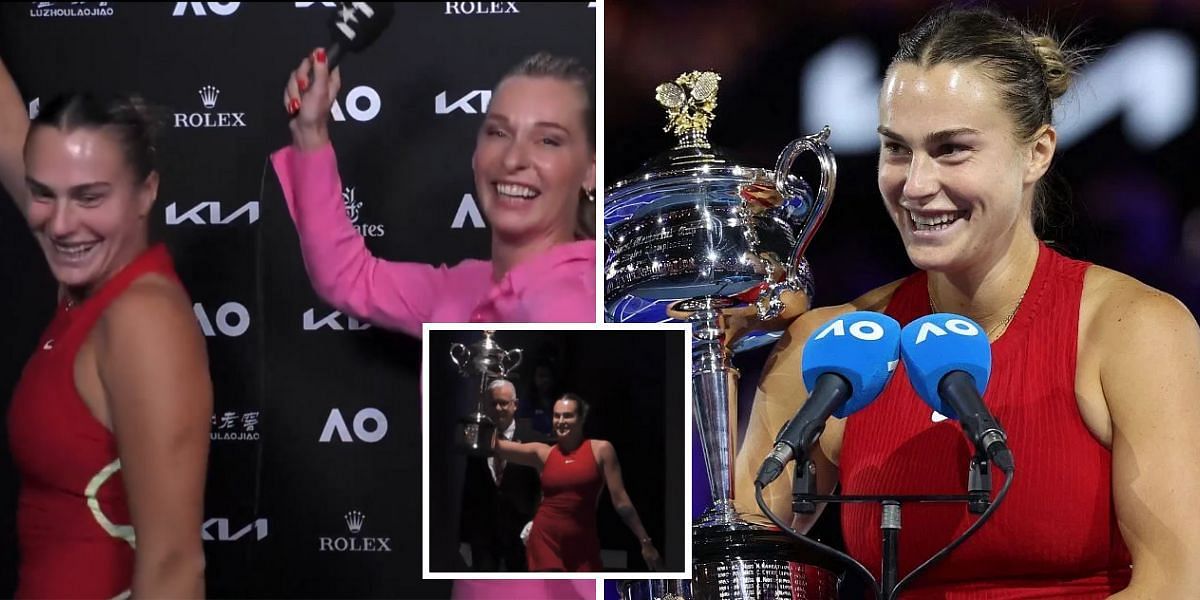 Aryna Sabalenka entertained fans with her dance and cat walk following Australian Open 2024 triumph