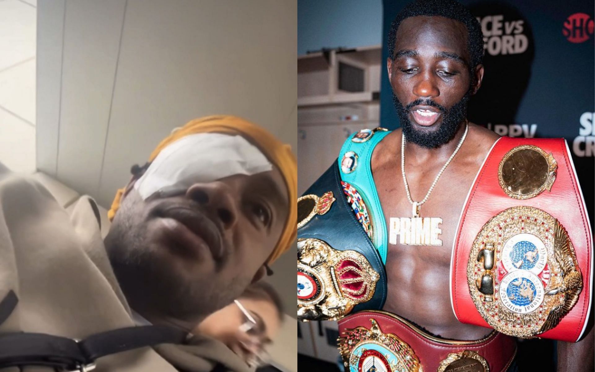 Terence Crawford (right) speaks out after Errol Spence Jr. (left) claims he fought 
