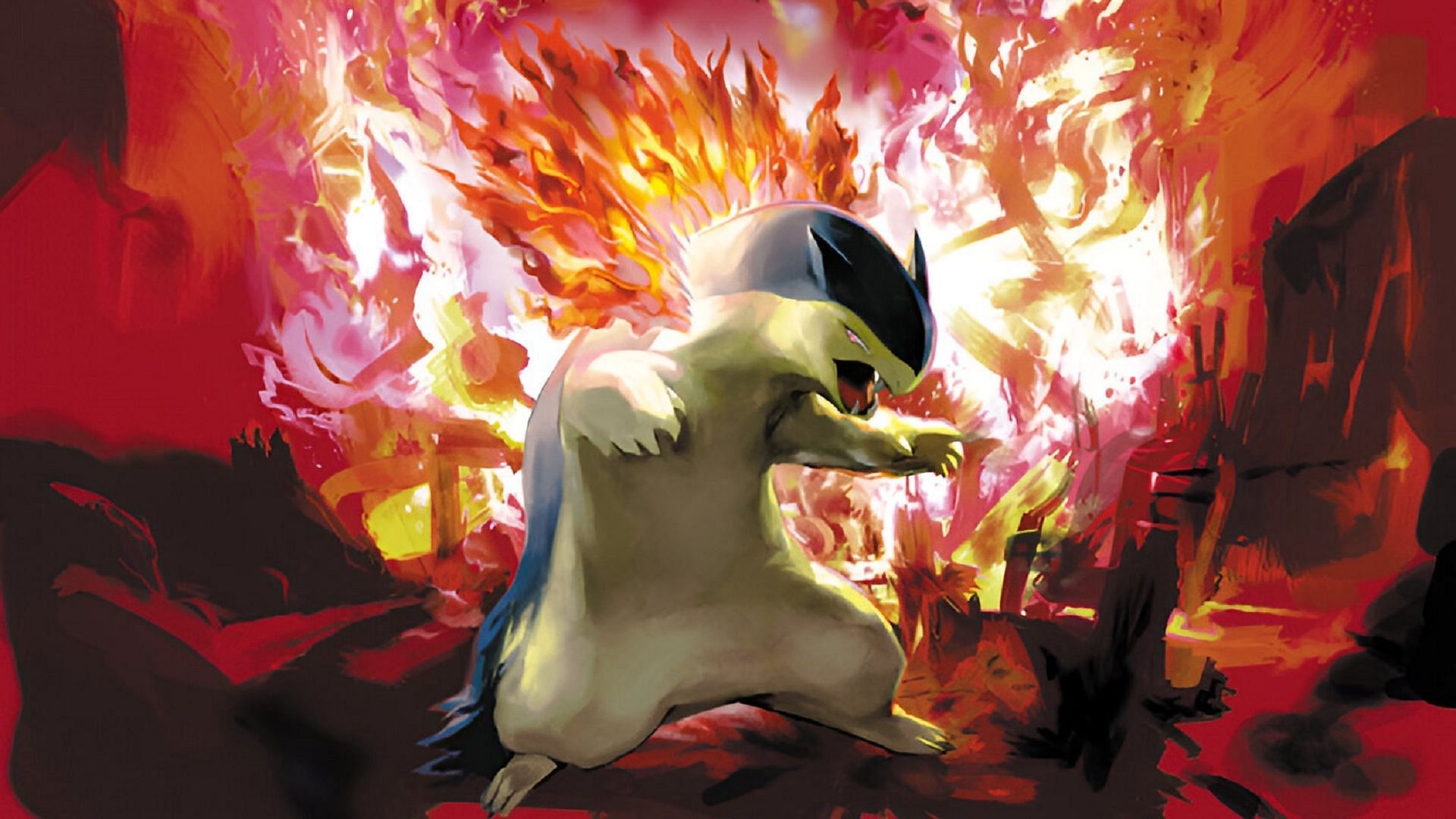 Typhlosion beats out its fellow Pokemon Gold and Silver starters in its stat total (Image via The Pokemon Company)