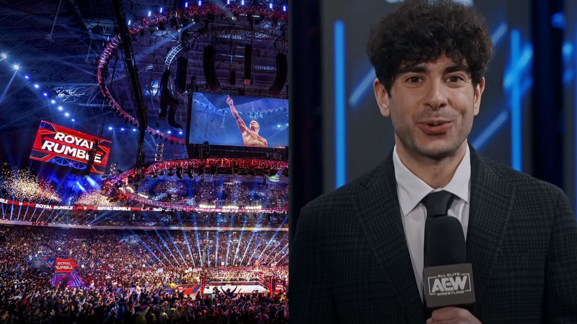 Tony Khan is the president of All Elite Wrestling [Photo taken from WWE Official Website and AEW Official YouTube Channel