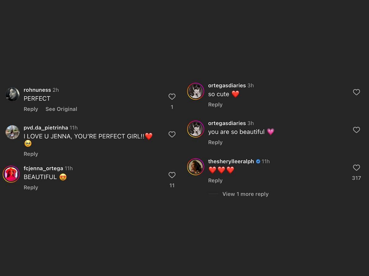 Fan reactions to Jenna Ortega (Image via Instagram/@jennaortega)