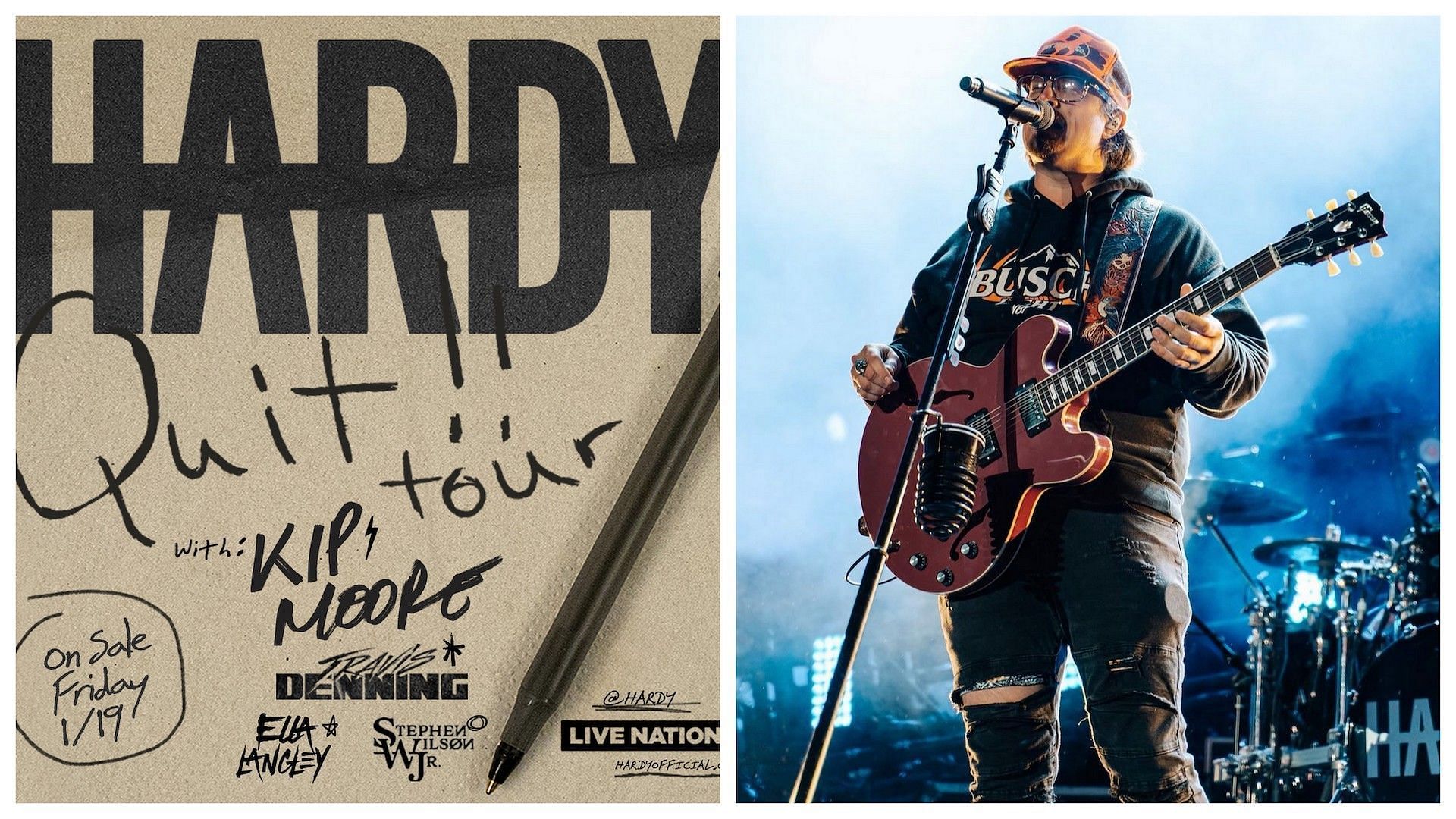 Hardy on The Mockingbird &amp; The Crow tour (Images via X/@HardyMusic)