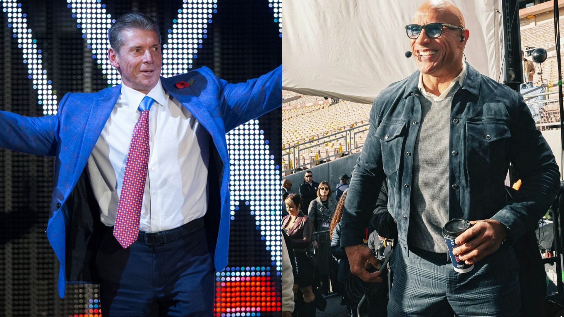 Vince McMahon (left); The Rock (right)