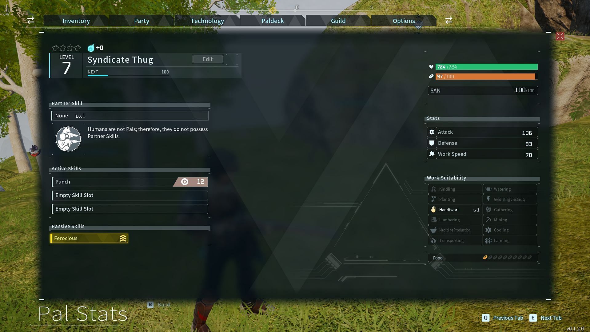 Syndicate Thugs and other Humans are not meant to be caught, so their party status screen is bugged (Screenshot via Sportskeeda)