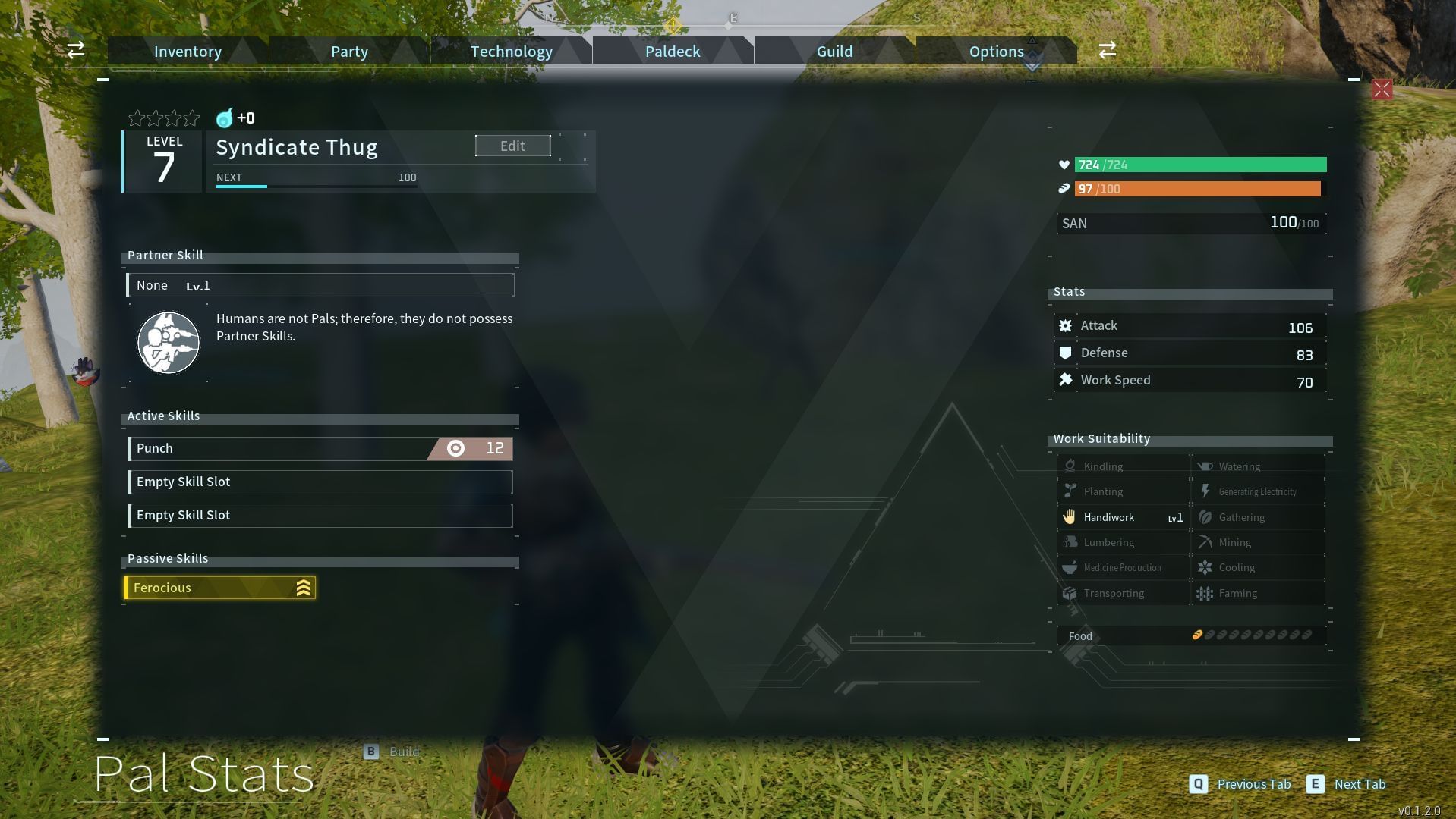 Syndicate Thugs and other Humans are not meant to be caught, so their party status screen is bugged (Screenshot via Sportskeeda)