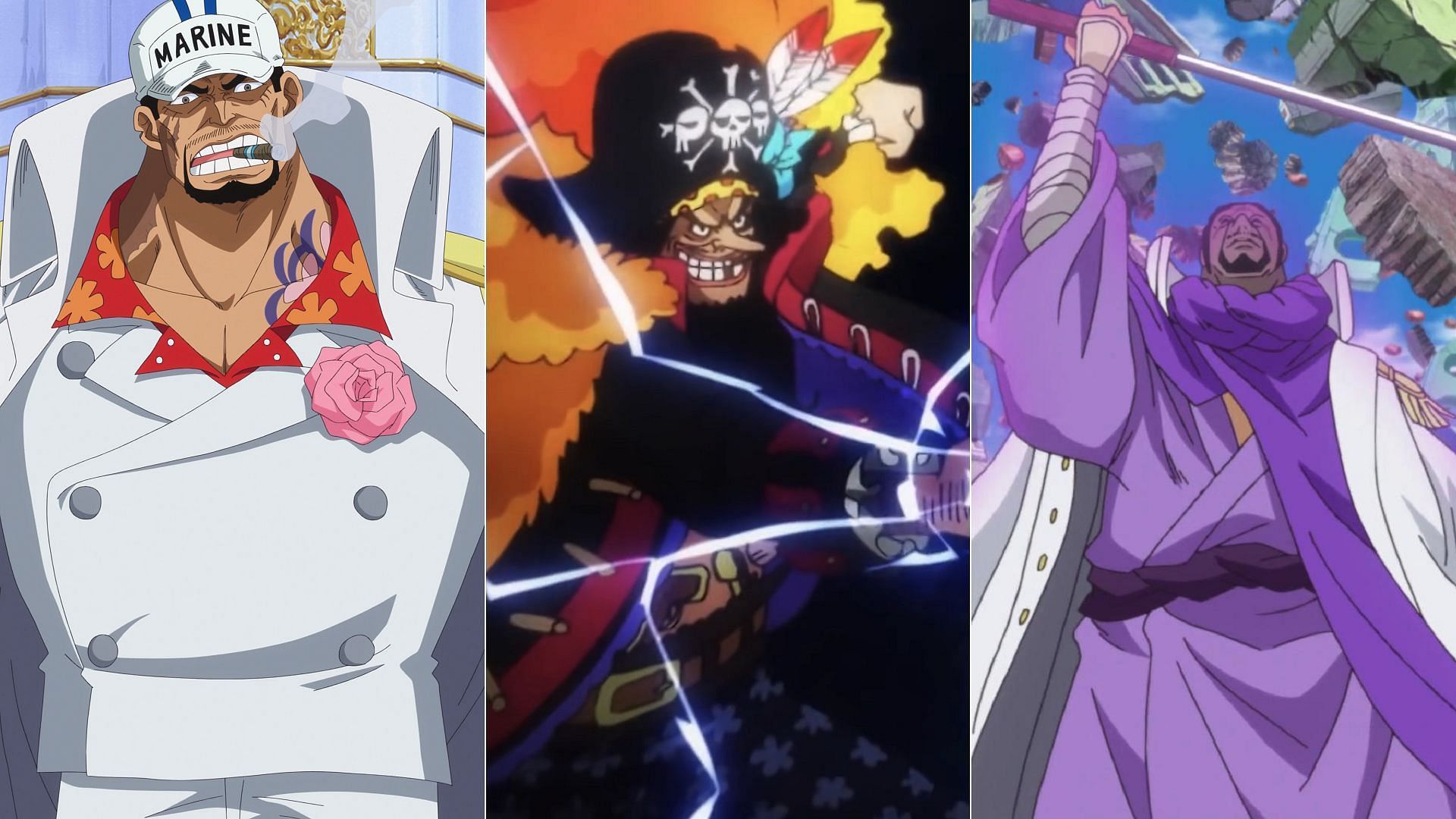 Akainu, Blackbeard, and Fujitora (Image via Toei Animation, One Piece)