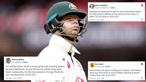 "He has become a shadow of his former self" - Twitter reacts as Smith chips in with yet another forgettable knock in 3rd AUS vs PAK Test
