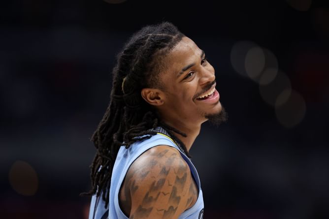 Ja Morant goes all-purple as he hits the NYE showdown decked out in head-to-toe Nike gear
