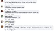 Comments from social media users (Image via Liz Gamble Meras/Facebook)