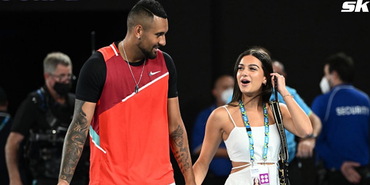 Nick Kyrgios with his girlfriend Costeen Hatzi