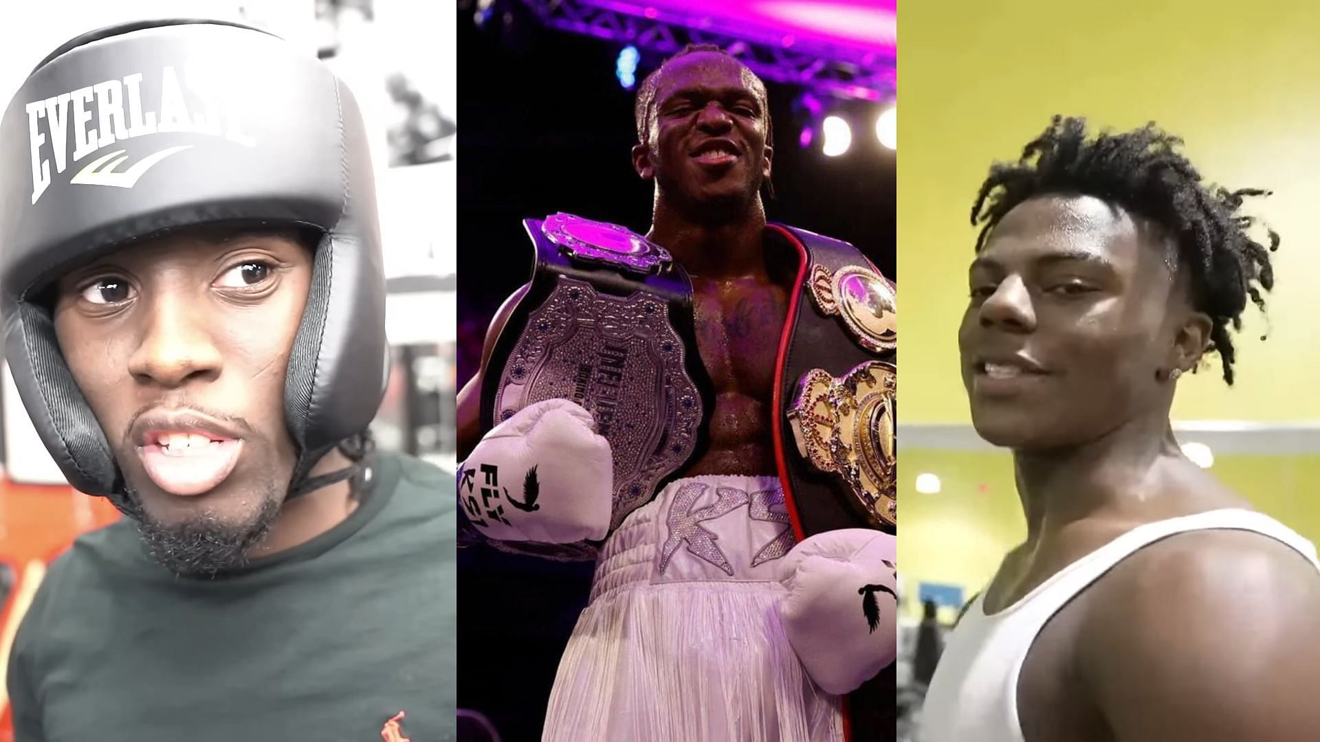 Kai Cenat wants these streamers on the Misfit Boxing card (Image via AMP/YouTube, KSI/Instagram, IShowSpeed/YouTube)