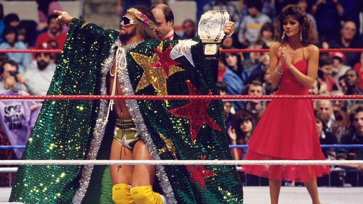 Macho Man Randy Savage alongside his ex-wife and valet Miss Elizabeth