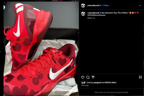 Vanessa Bryant's Instagram post featuring the Kobe 8