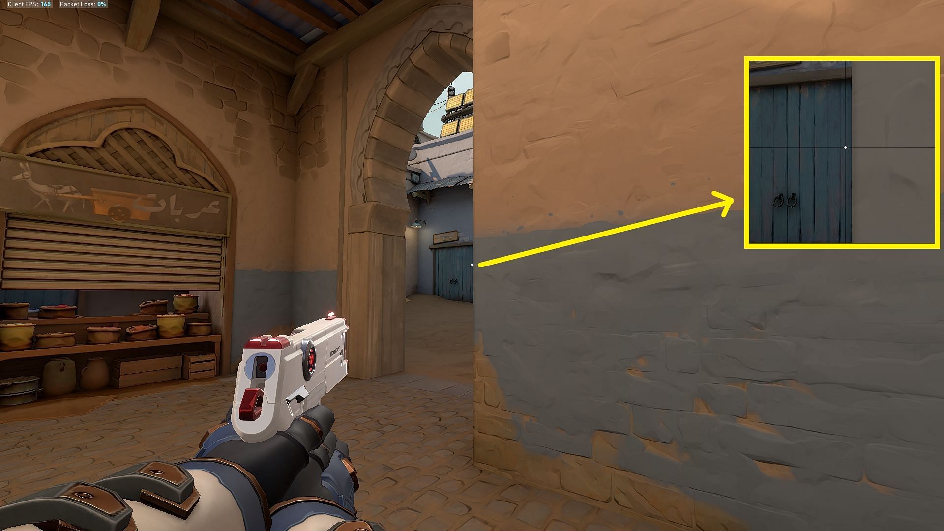 Wallbang spot in B Market (Image via Valorant)