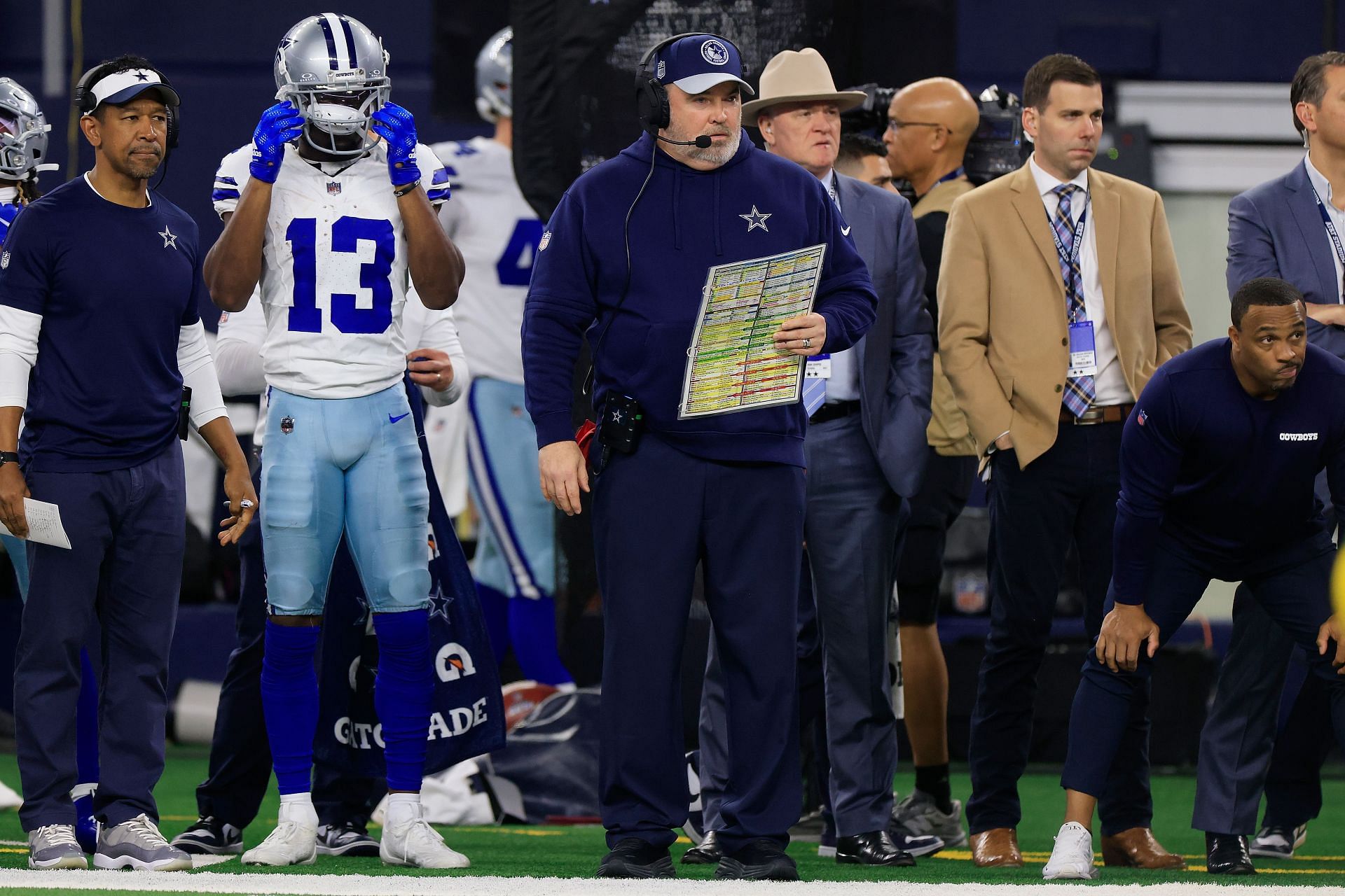 Mike McCarthy during NFC Wild Card Playoffs - Green Bay Packers v Dallas Cowboys