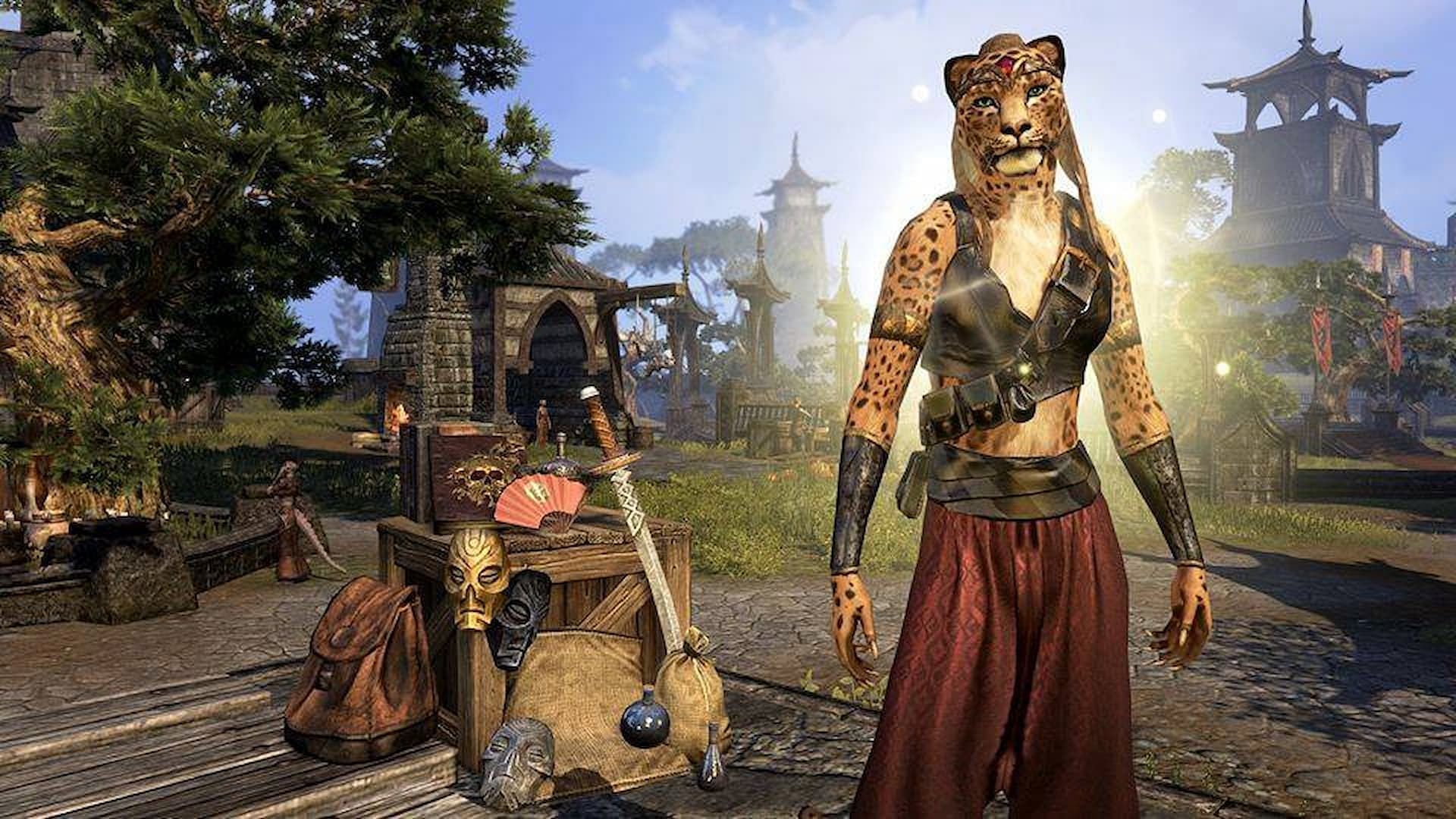 Adhazabi Aba-daro the Golden sells endgame gear in The Elder Scrolls Online (Image via ZeniMax Online Studios)