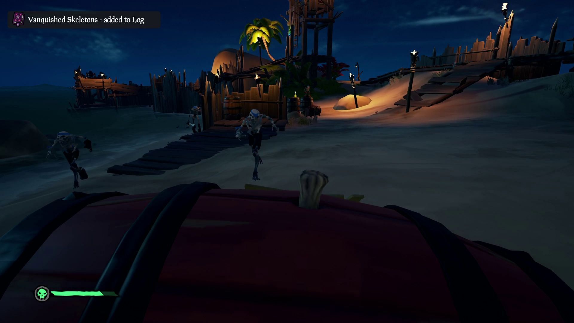 Using a barrel and putting them on Skeleton Ships does a lot of damage. (Image via Rare)