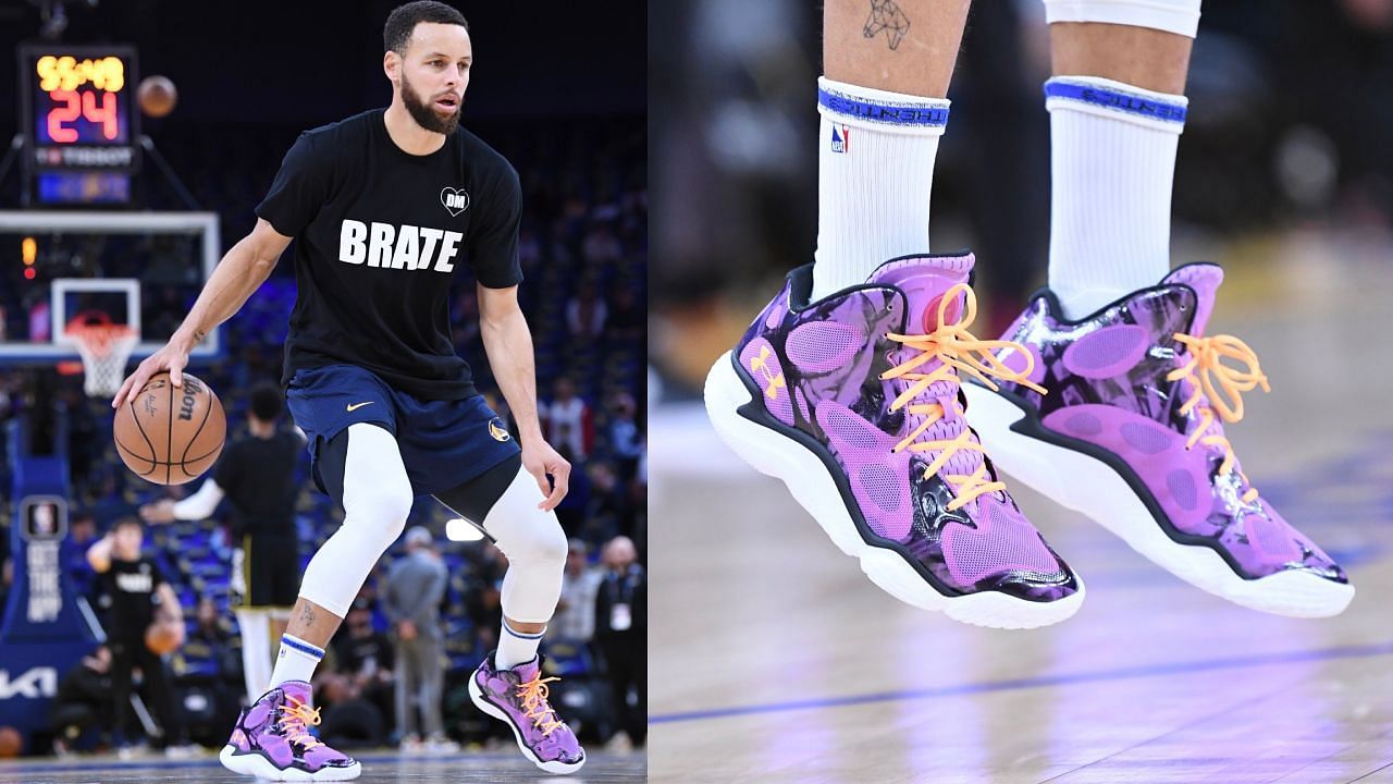 Stephen Curry Makes Big Splash in Pink Under Armour Sneakers at  Warriors-Knicks Game
