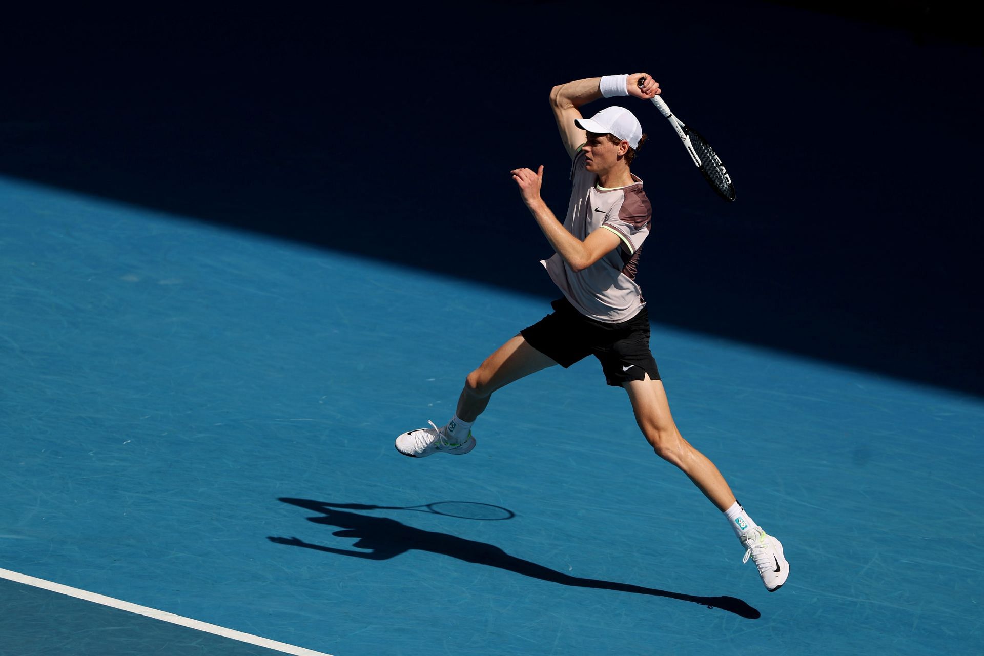 Jannik Sinner in action at the 2024 Australian Open.