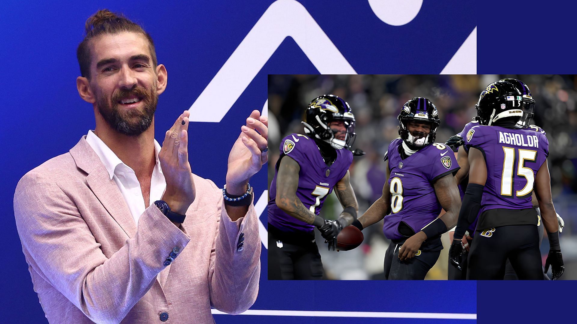 Michael Phelps congratulated the Baltimore Ravens on qualifying for the AFC Championship.  (Image via Getty)