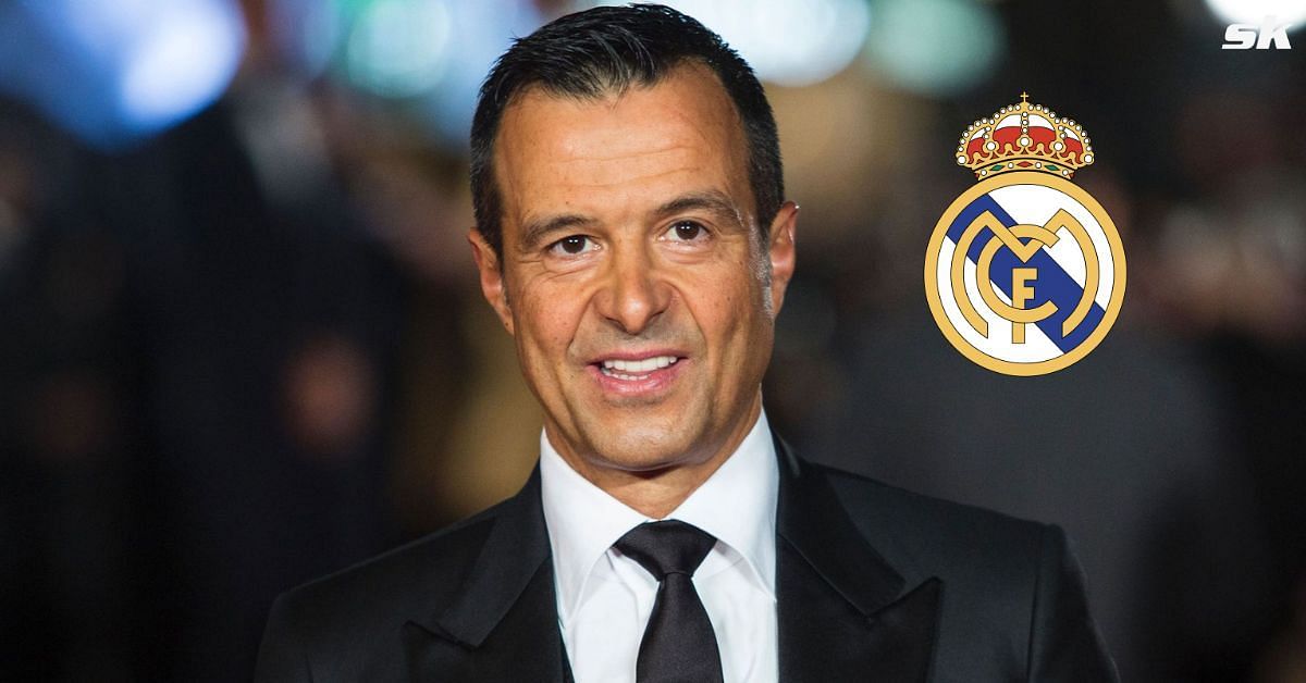 Sports agent Jorge Mendes looks on.