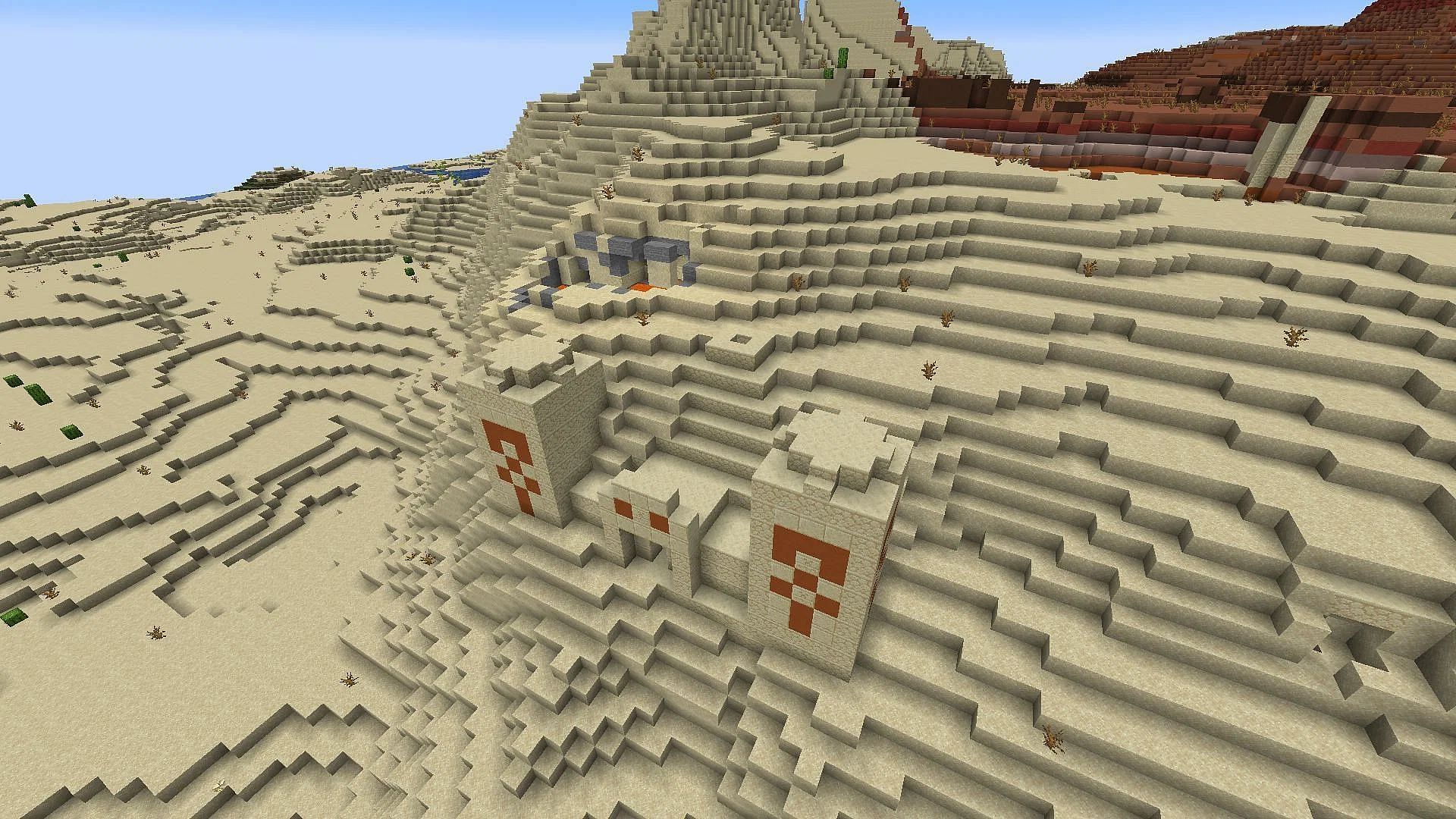 Desert pyramids and wells await Minecraft archeologists in this seed (Image via Mojang)