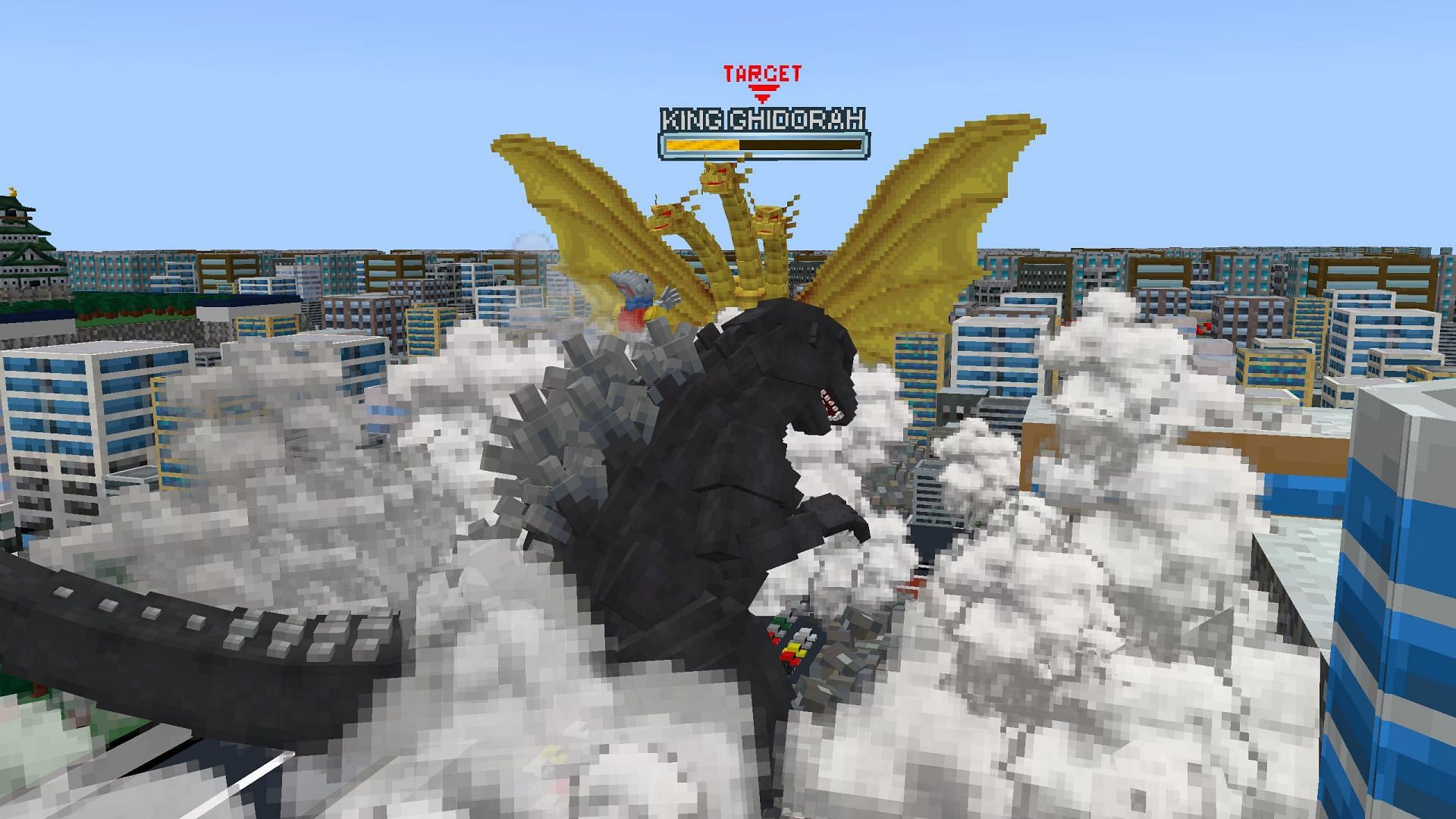 Godzilla vs King Ghidorah (image via Mojang Studios)